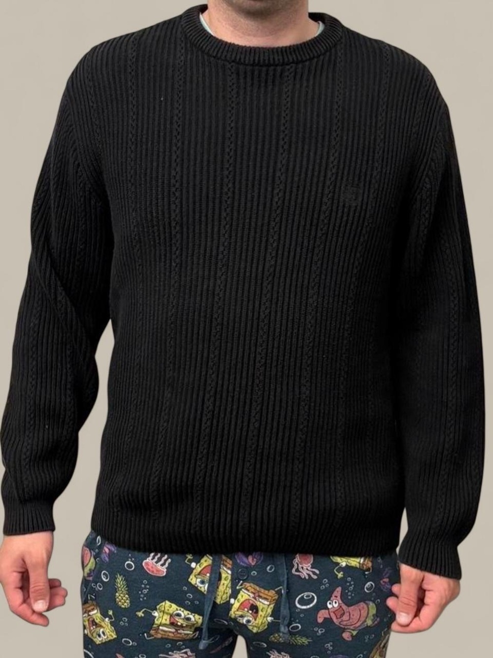 Vintage Chaps Men's Black Crewneck Sweater